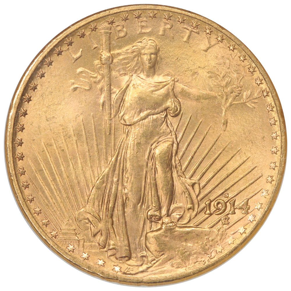 image for: 1914-S $20  NGC MS66