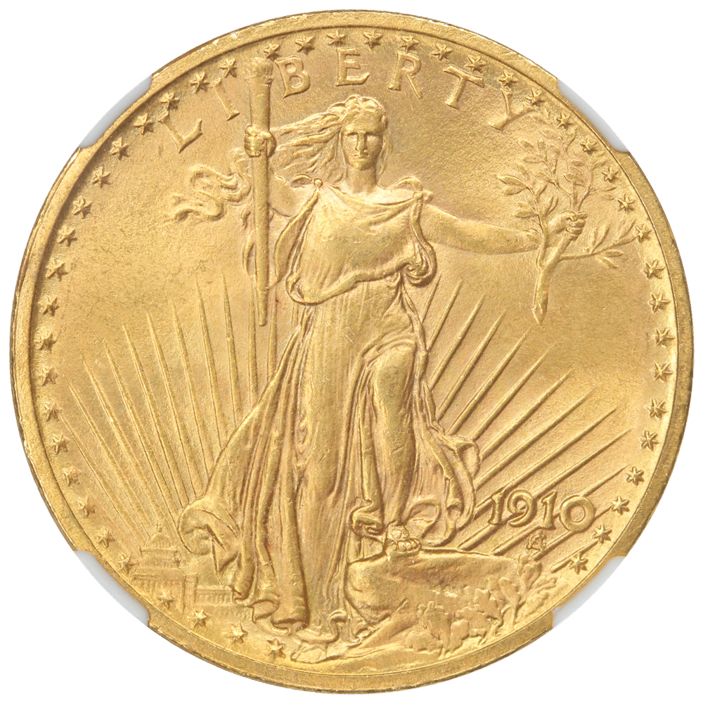 image for: 1910 $20  NGC MS65