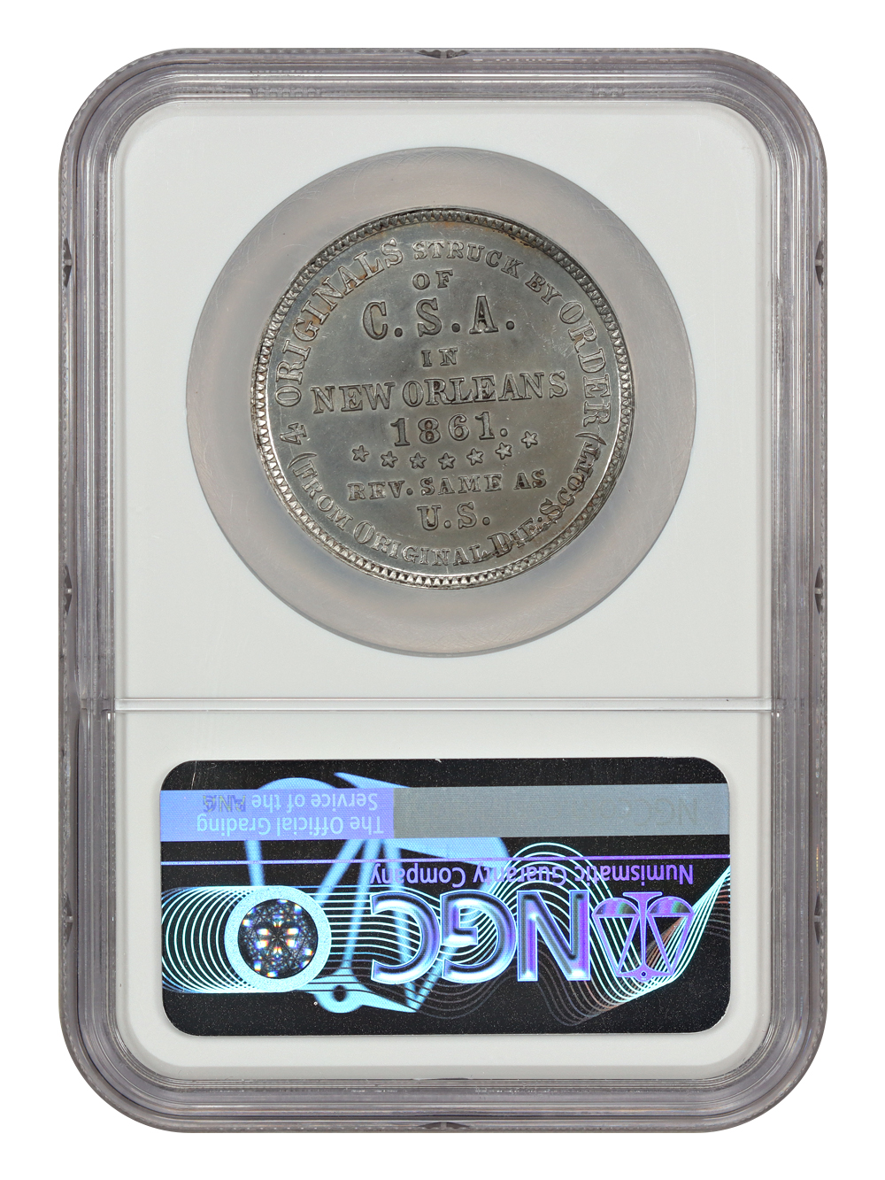 image for: 1861 CSA, Restrike 50c NGC MS63