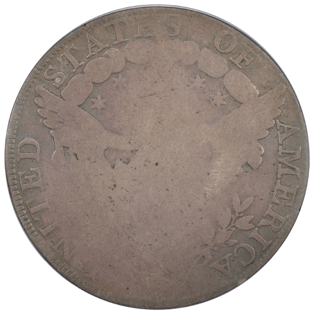 image for: 1798 Large Eagle, Pointed 9, Wide Date $1  PCGS G4