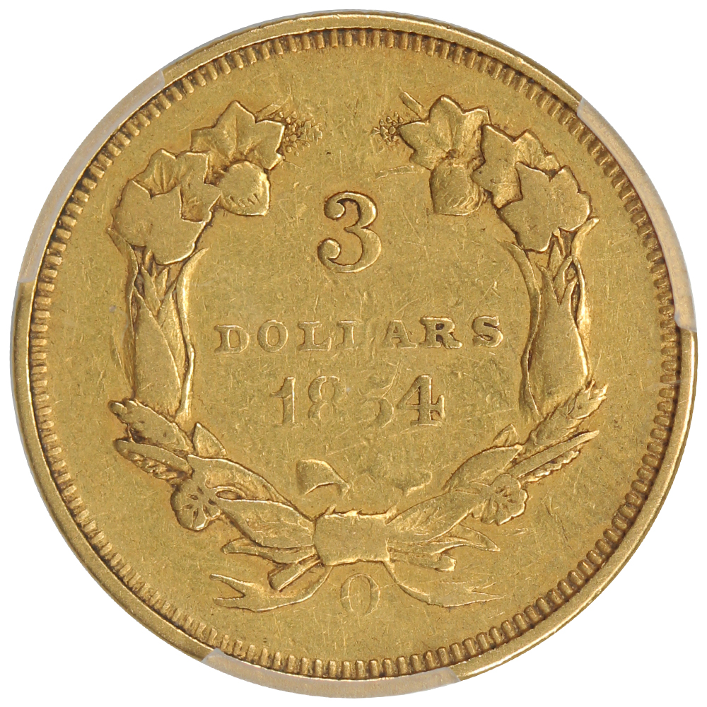 image for: 1854-O $3  PCGS XF40
