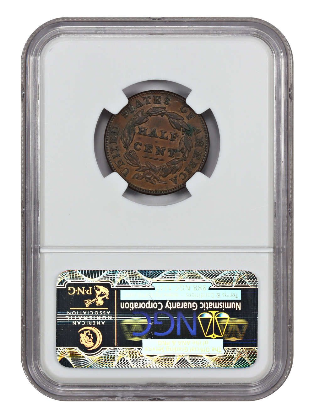 image for: 1835 1/2c NGC AU58 BN