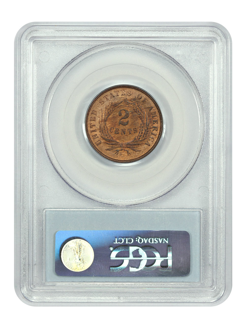 image for: 1864 Large Motto 2c PCGS MS65 RB