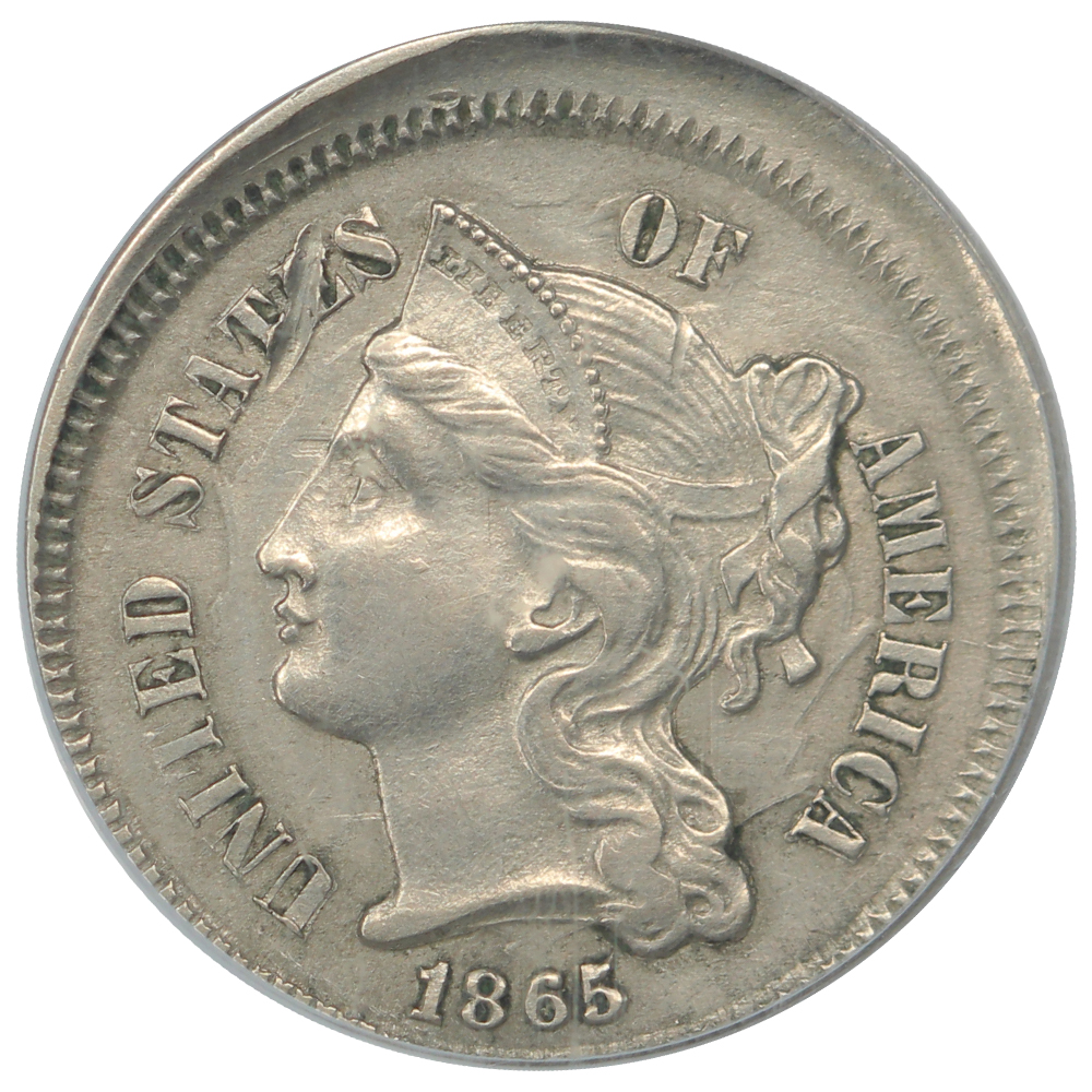 image for: 1865 3cN PCGS AU53