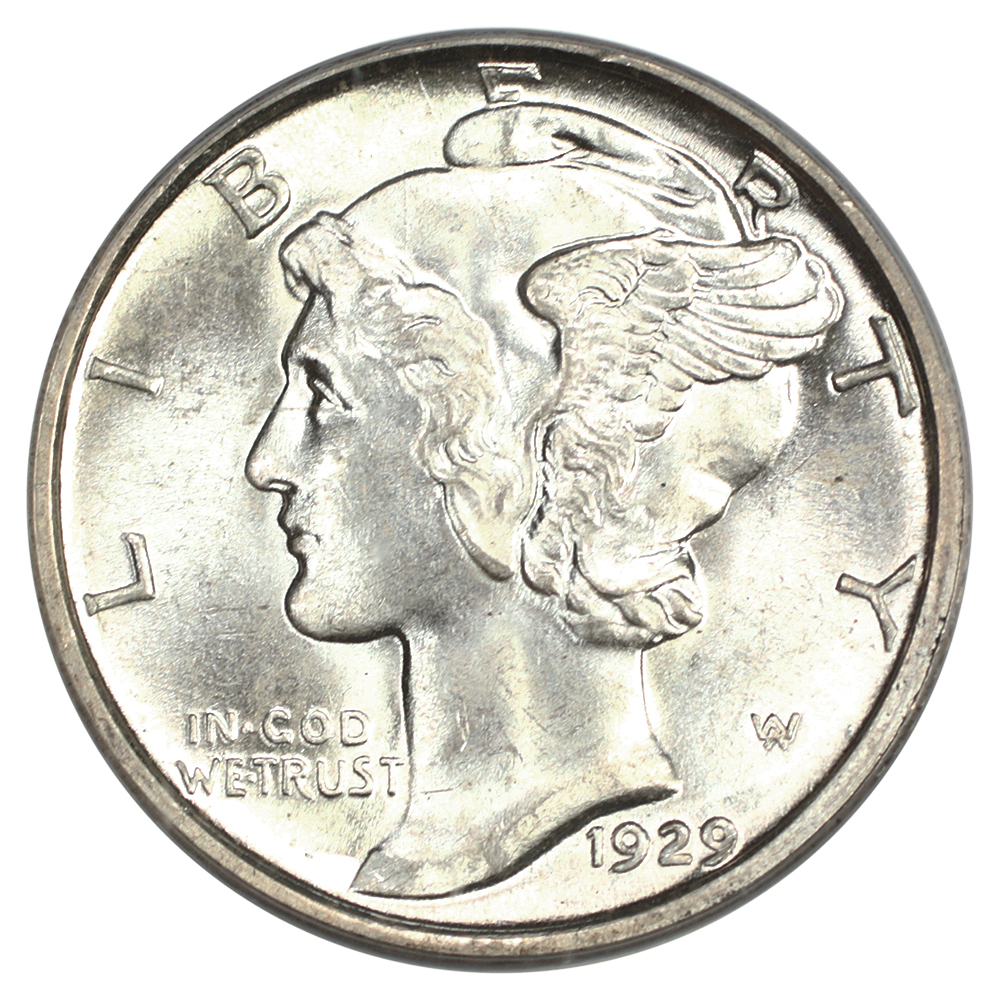 image for: 1929-D 10c PCGS MS65 FB