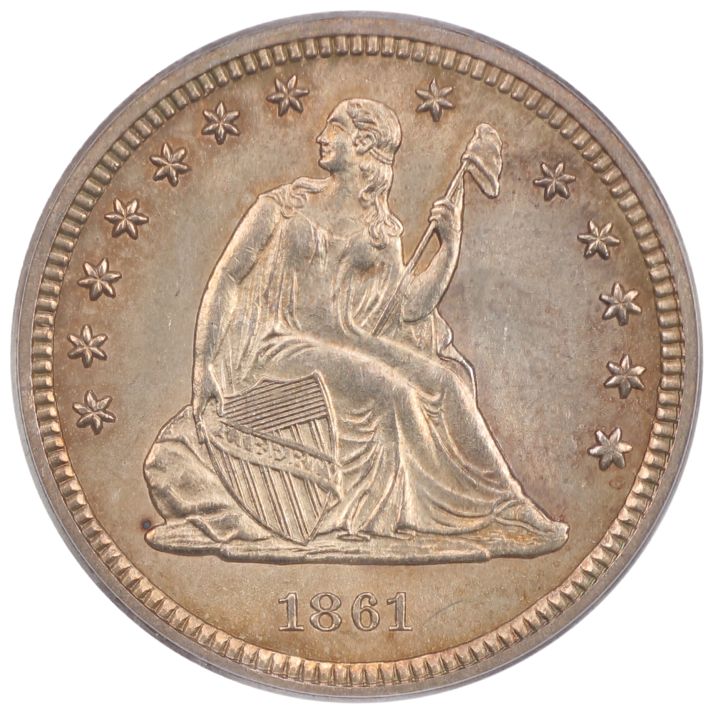 image for: 1861 25c PCGS MS63