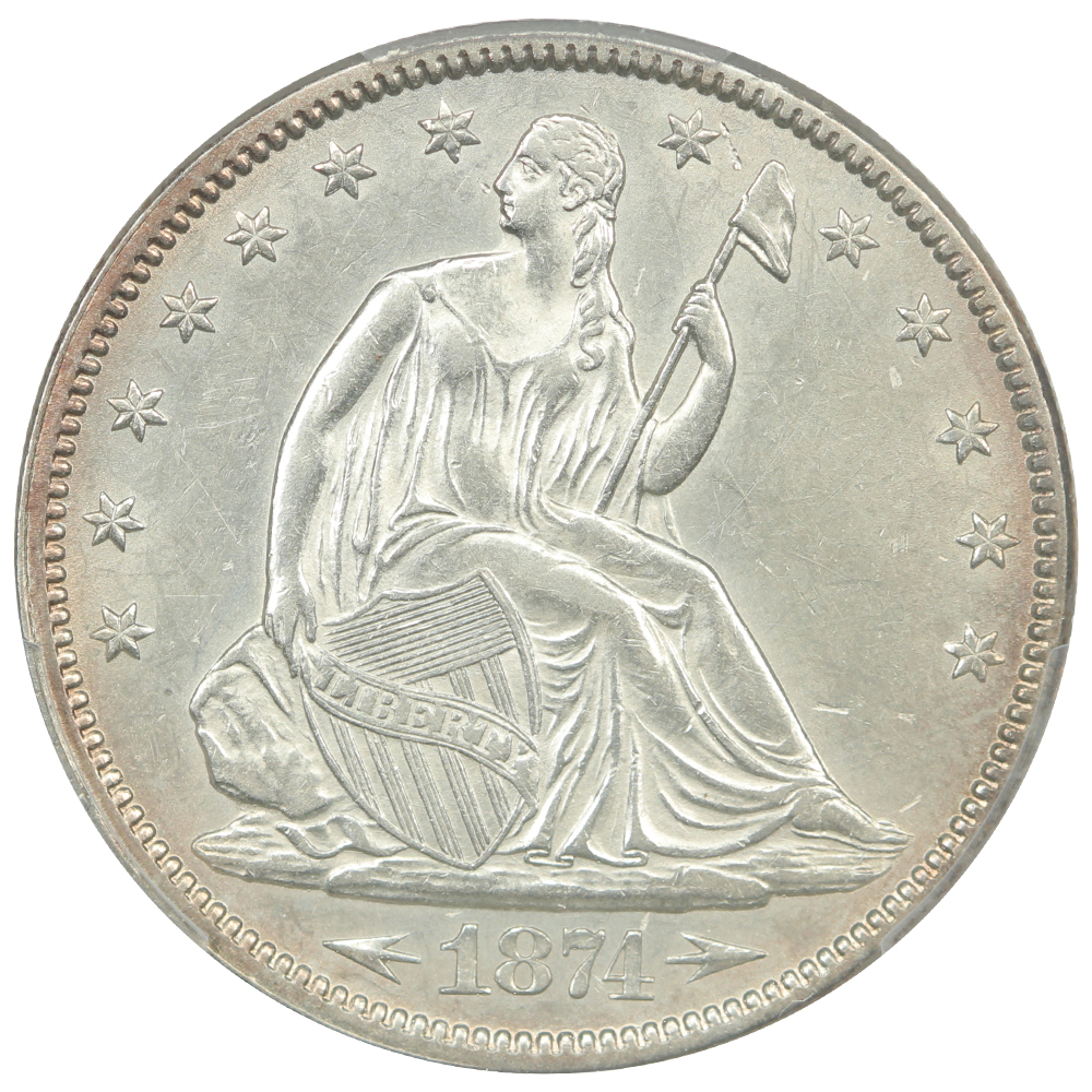 image for: 1874 Arrows 50c PCGS AU58