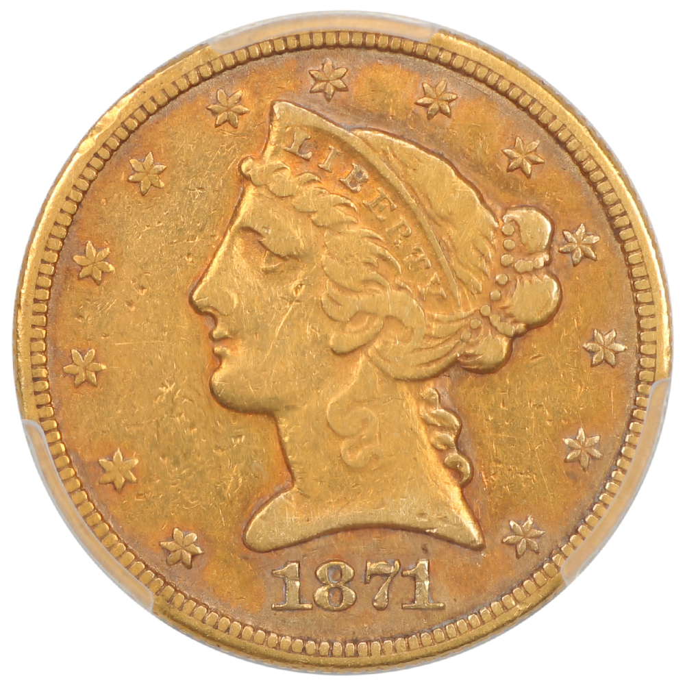 image for: 1871-CC $5  PCGS XF40
