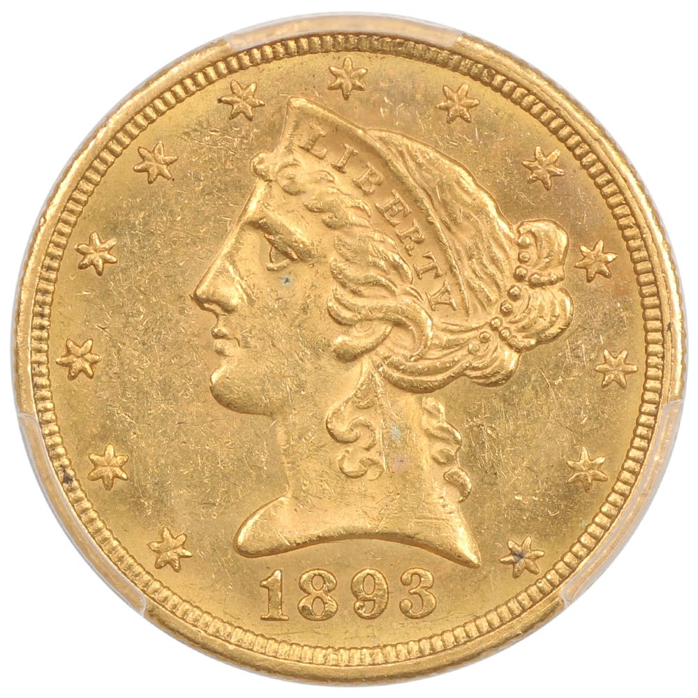 image for: 1893-O $5  PCGS MS62