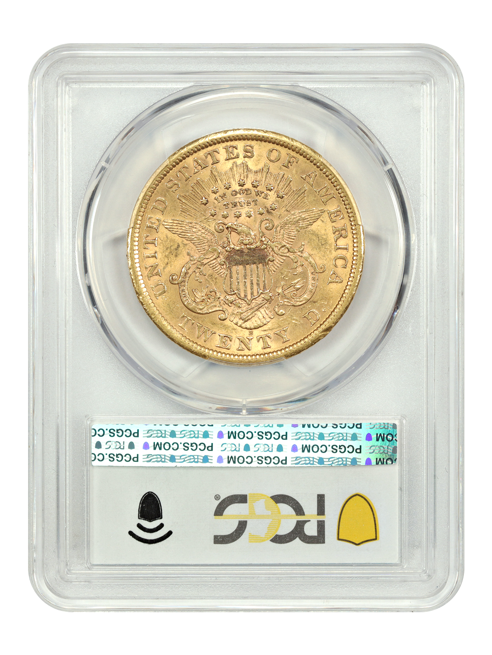 image for: 1866-S Motto $20  PCGS AU58