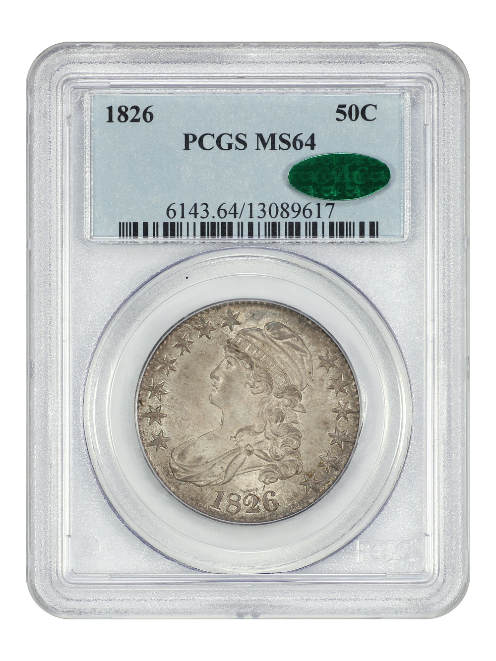1833 Capped Bust Half Dollar, Proof Crushed Lettered Edge