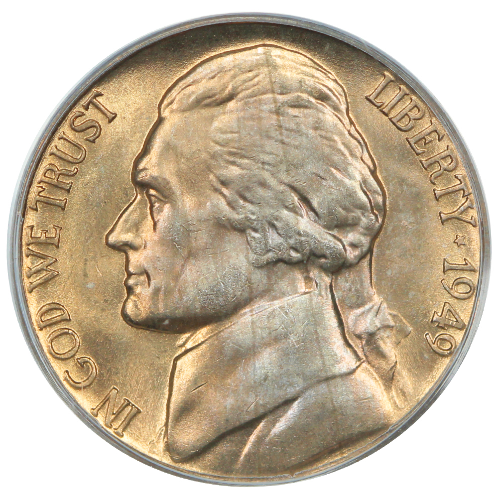 image for: 1949-D/S 5c PCGS MS65