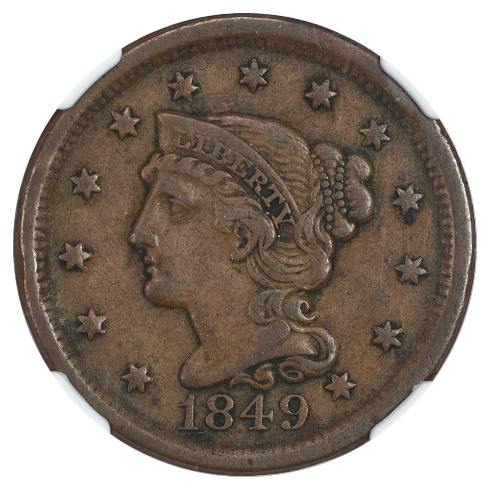 image for: 1849 1c NGC XF45 BN