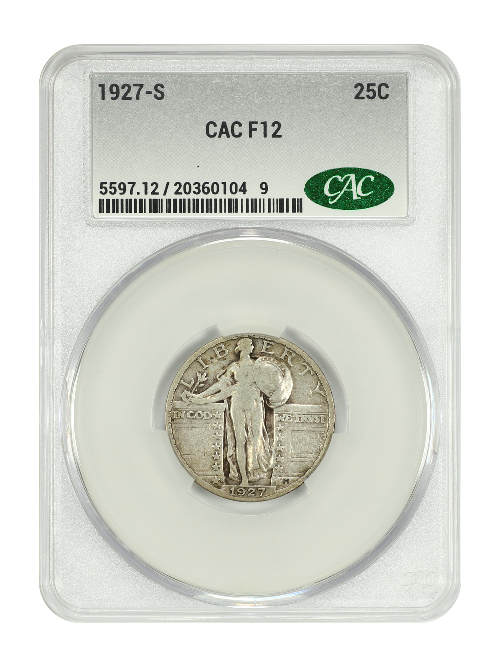 1927-S 25C CACG Fine 12