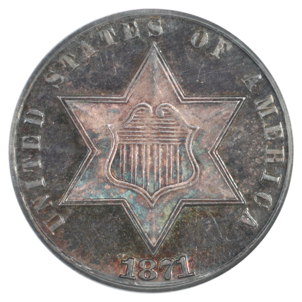 thumbnail for: 1871 3cS PCGS PR63