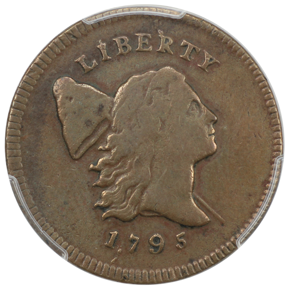 image for: 1795 Pole, Plain Edge, Punctuated Date, C-4a 1/2c PCGS F15 BN