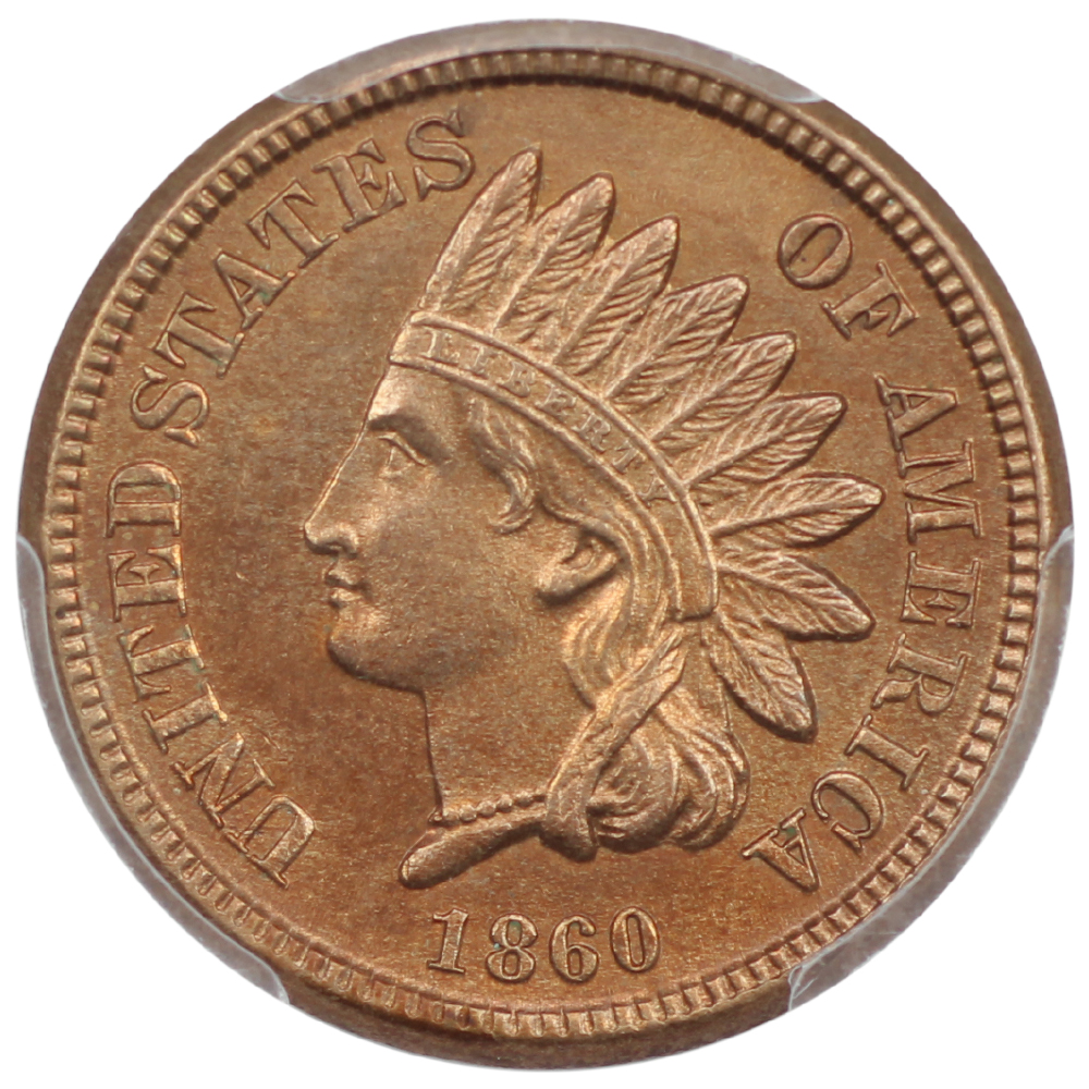 image for: 1860 Round Bust 1c PCGS MS64