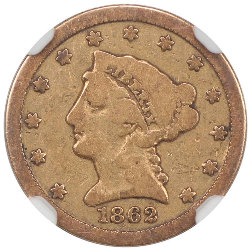 image for: 1862-S $2 1/2 NGC VG10