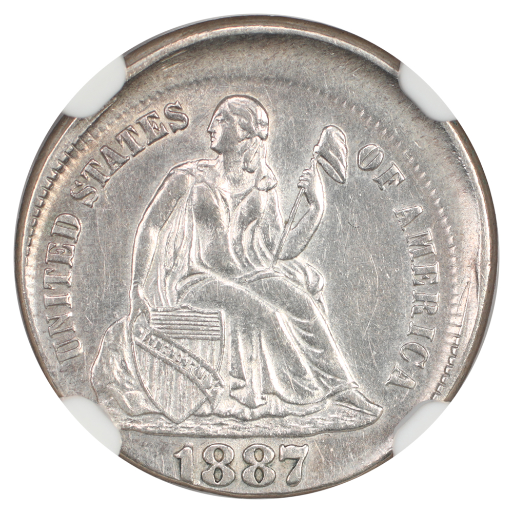 image for: 1887 10c NGC AU50