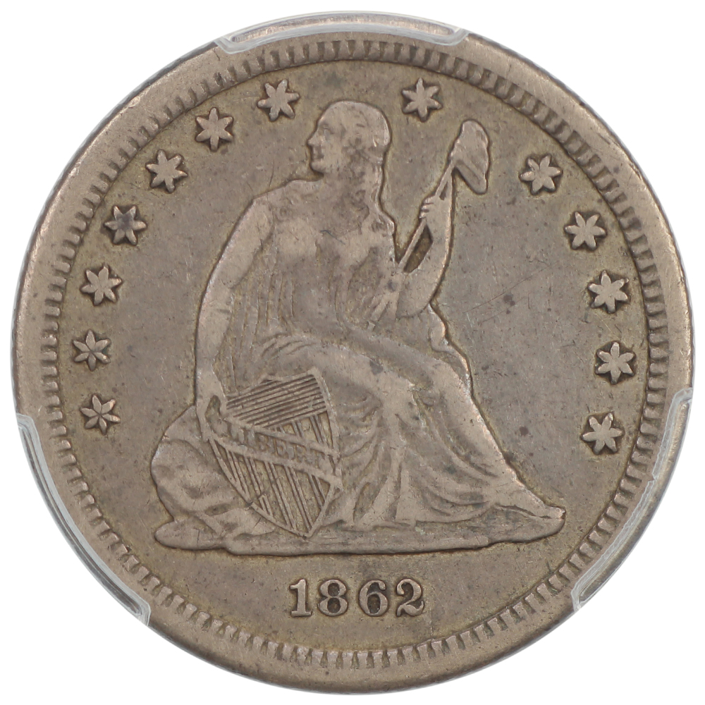 image for: 1862-S 25c PCGS VF35