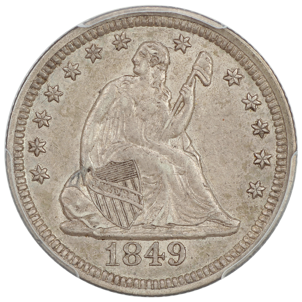 image for: 1849 25c PCGS AU53