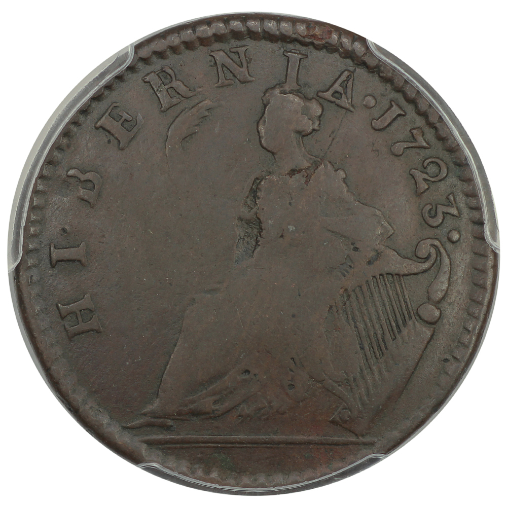image for: 1723 Wood's Hibernia 1/2 P PCGS VF25 BN