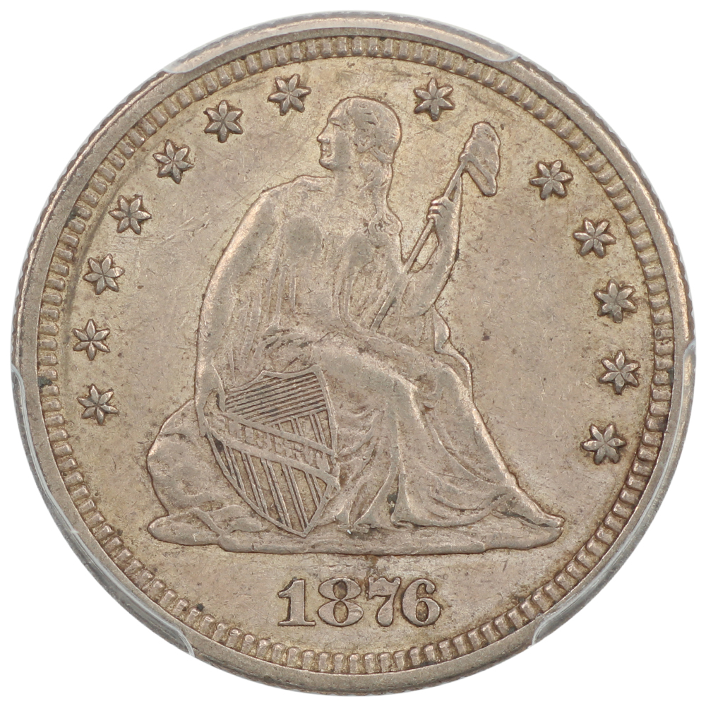 image for: 1876 25c PCGS AU50