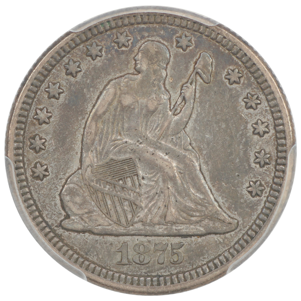 thumbnail for: 1875-CC 25c PCGS VF35