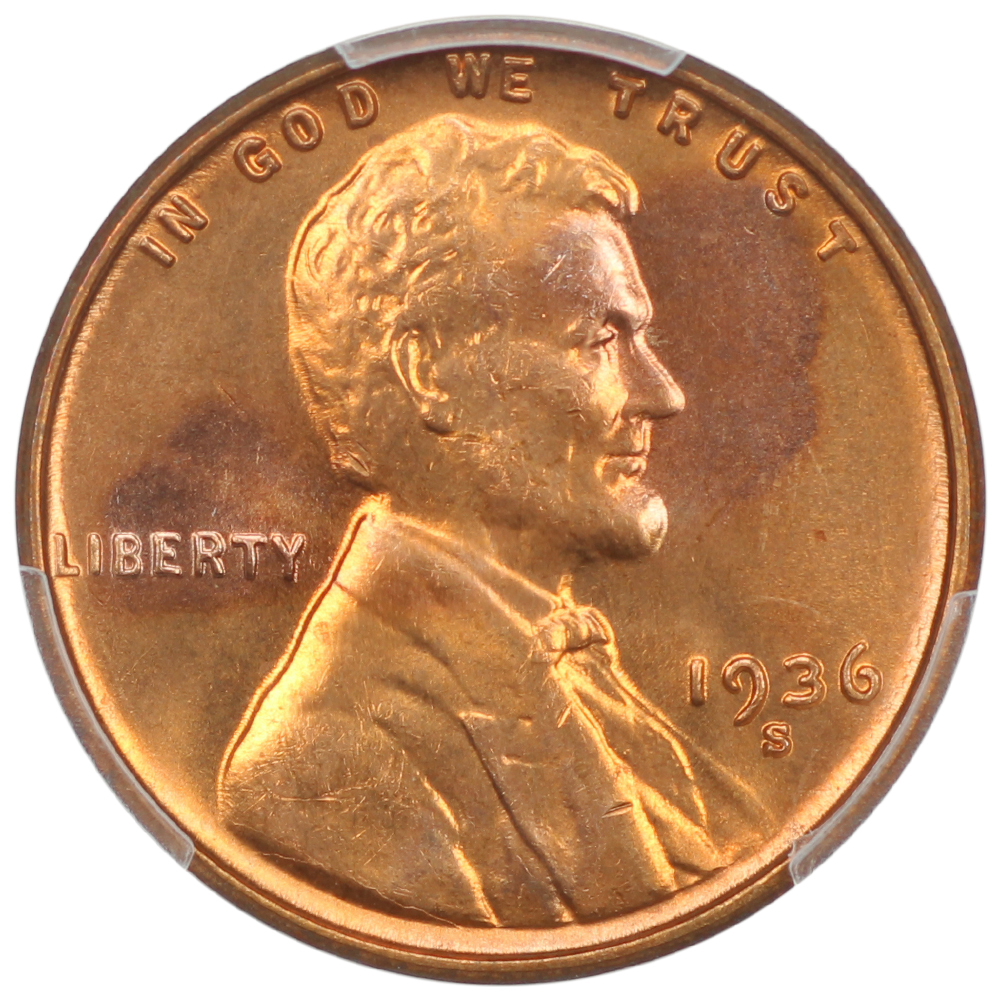 image for: 1936-S 1c PCGS MS67 RD