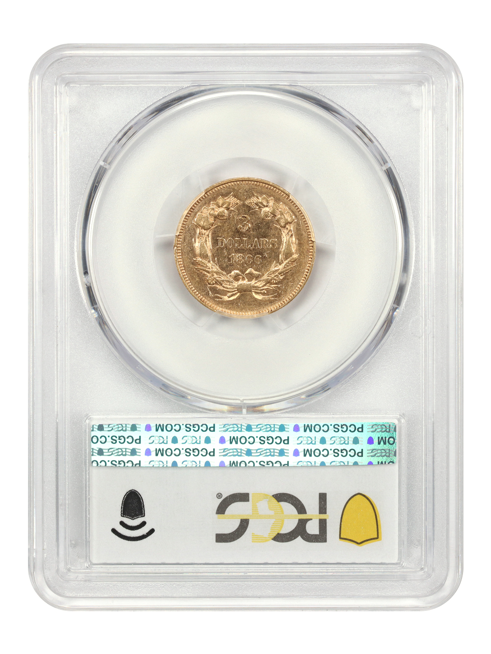 image for: 1866 $3  PCGS AU55