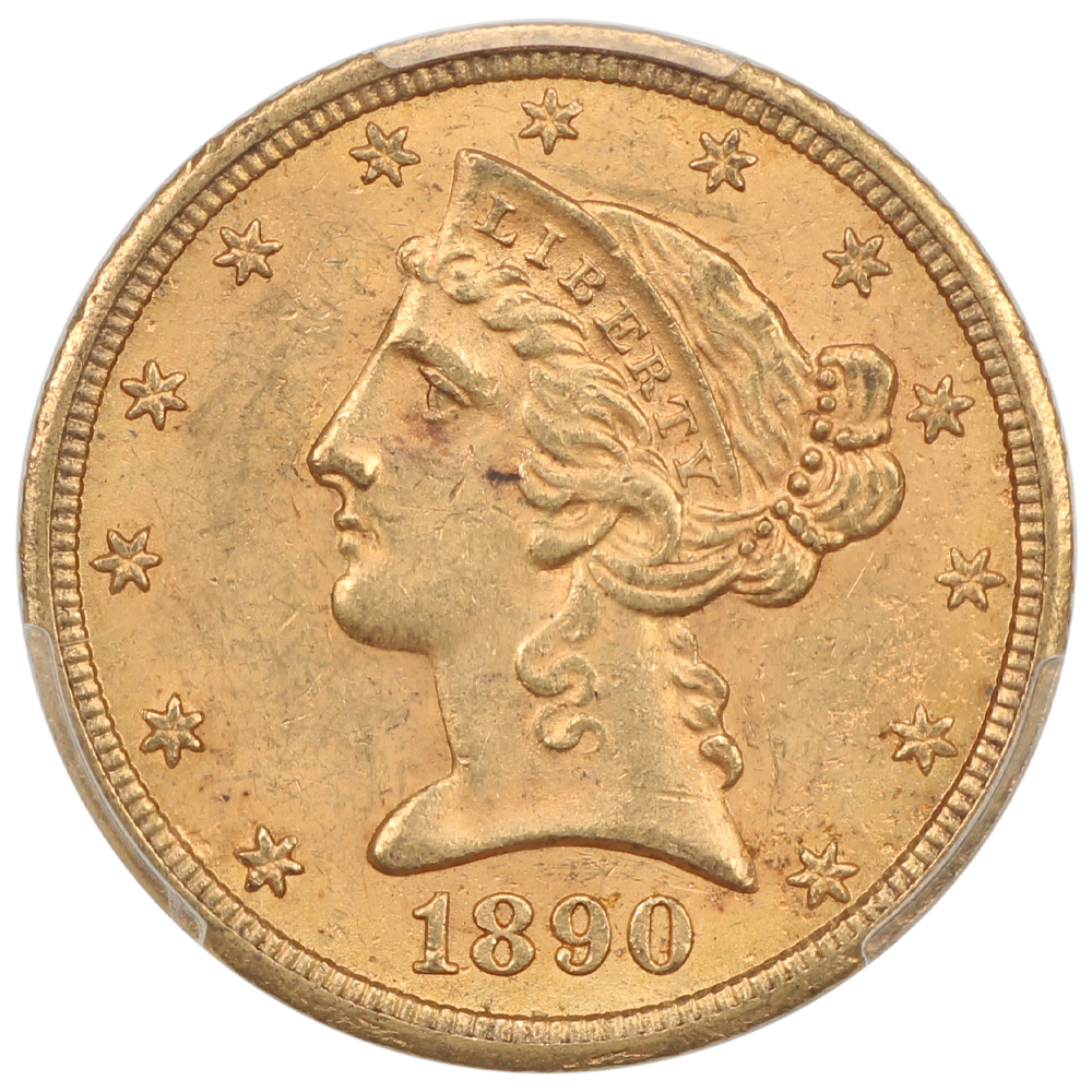 image for: 1890-CC $5  PCGS MS63