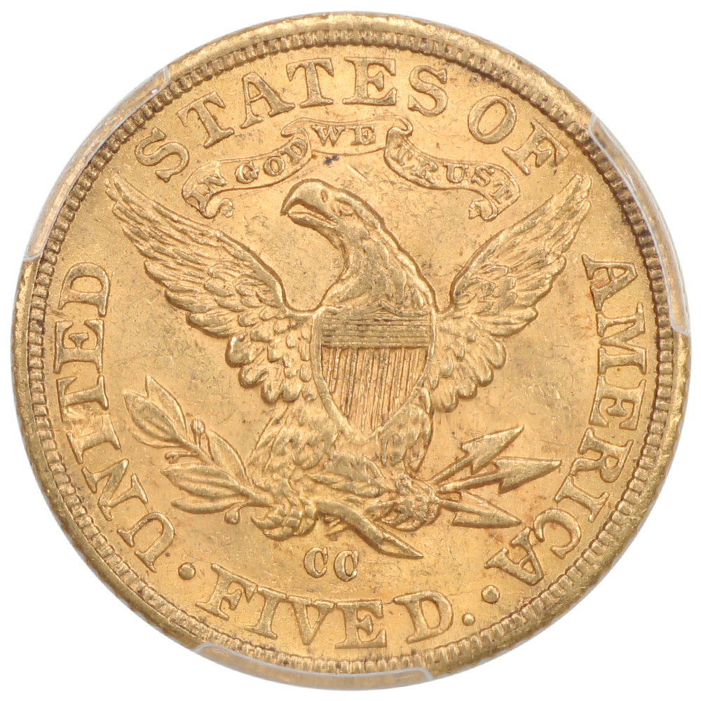 image for: 1890-CC $5  PCGS MS63