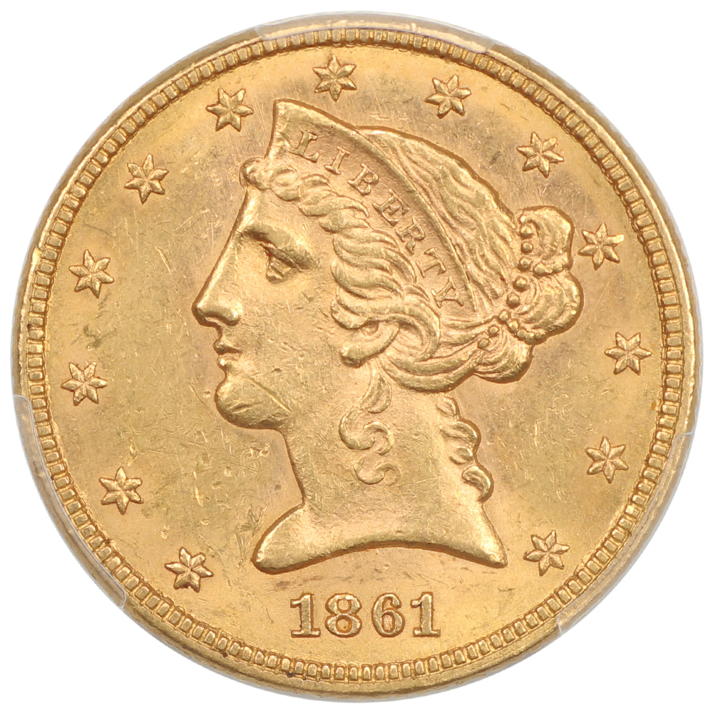 image for: 1861 $5  PCGS MS61