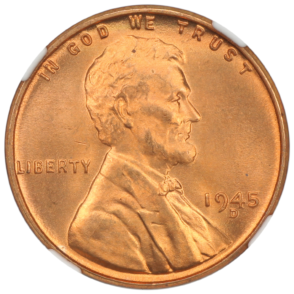 image for: 1945-D 1c NGC MS67 RD