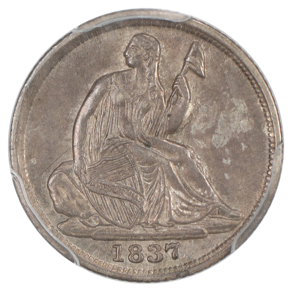 image for: 1837 No Stars, Small Date H10c PCGS AU58