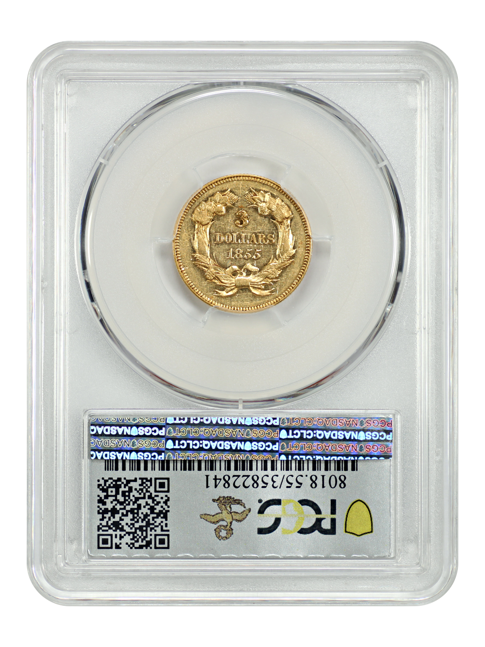 image for: 1855 $3  PCGS AU55