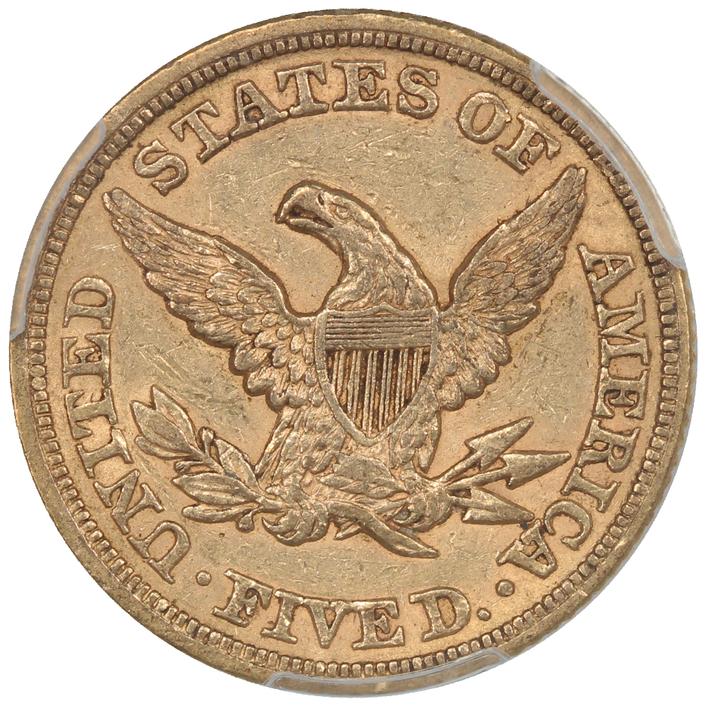 image for: 1854 $5  PCGS AU53