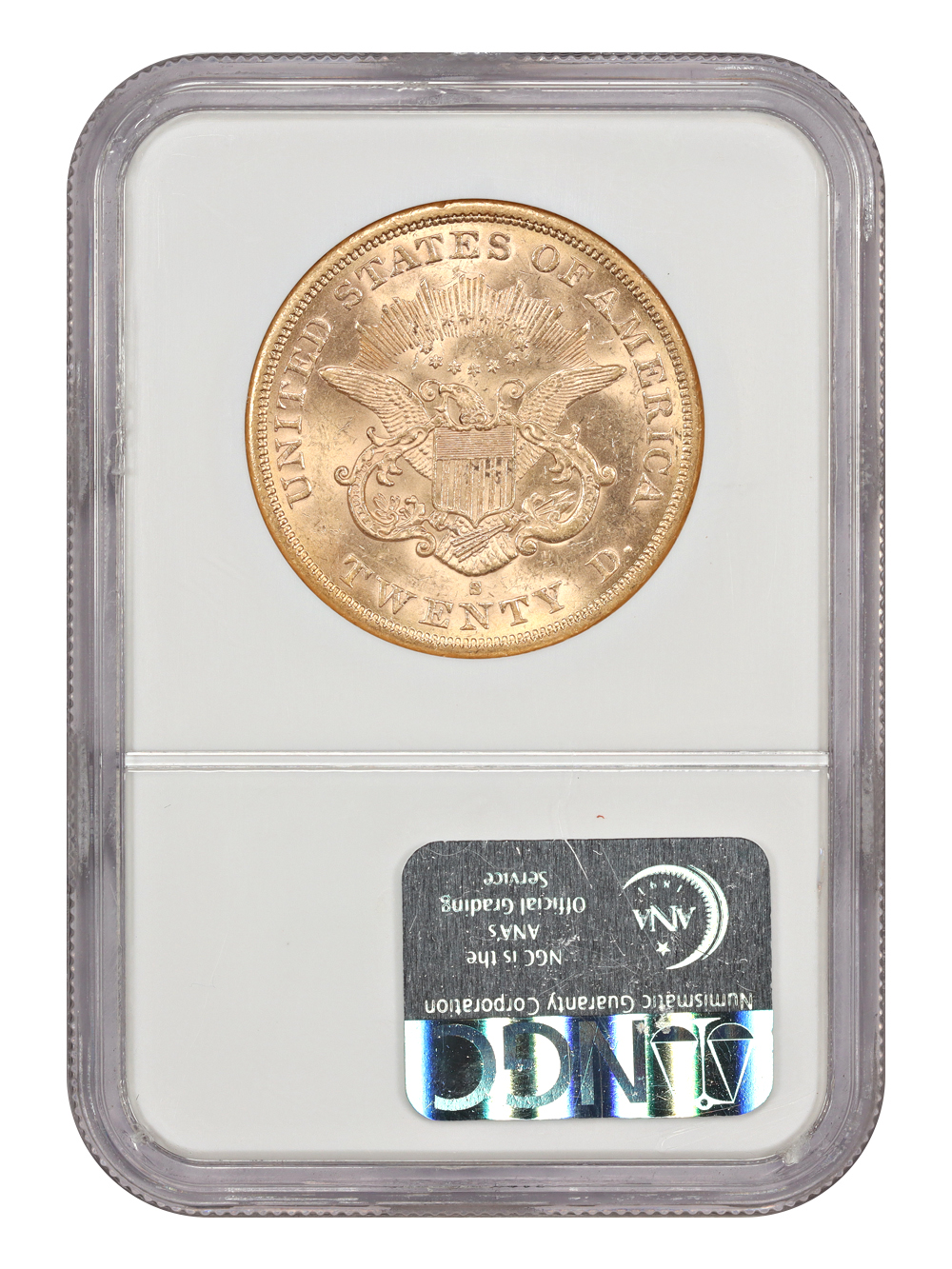 image for: 1863-S $20  NGC AU58
