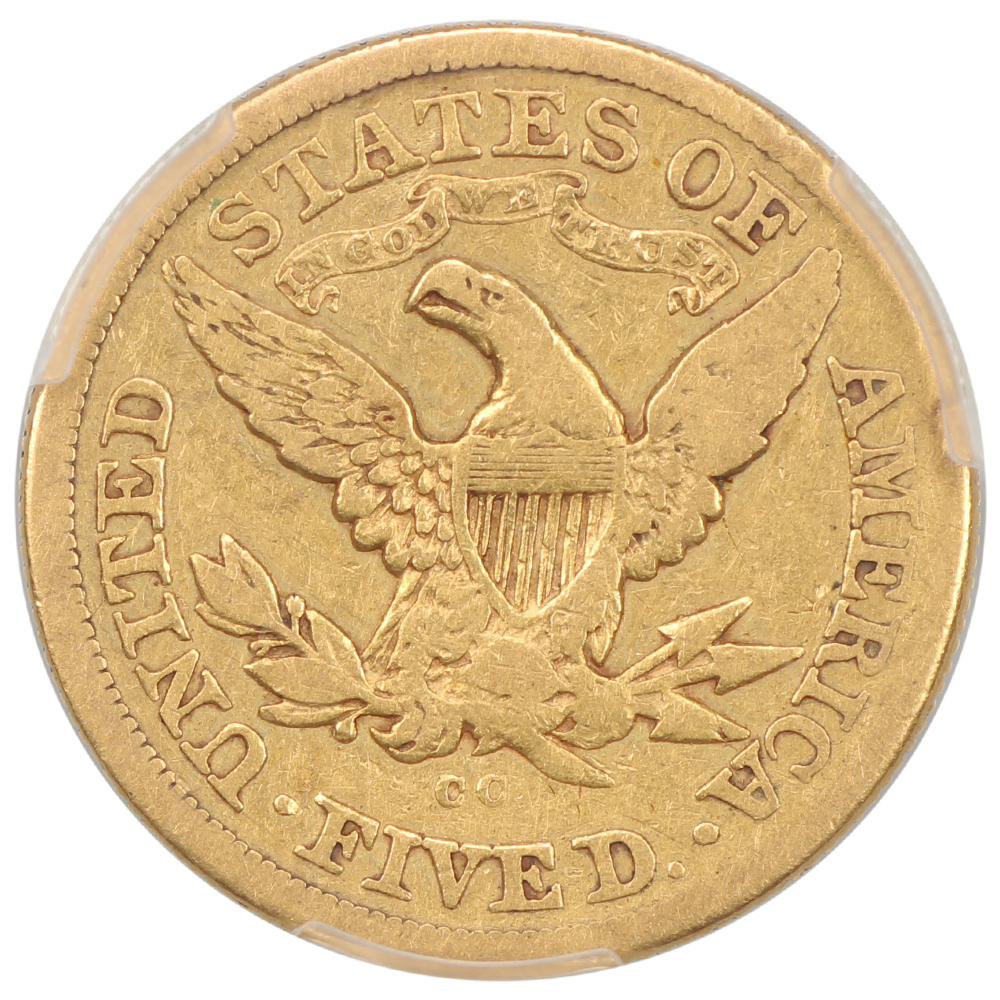 image for: 1874-CC $5  PCGS VG8