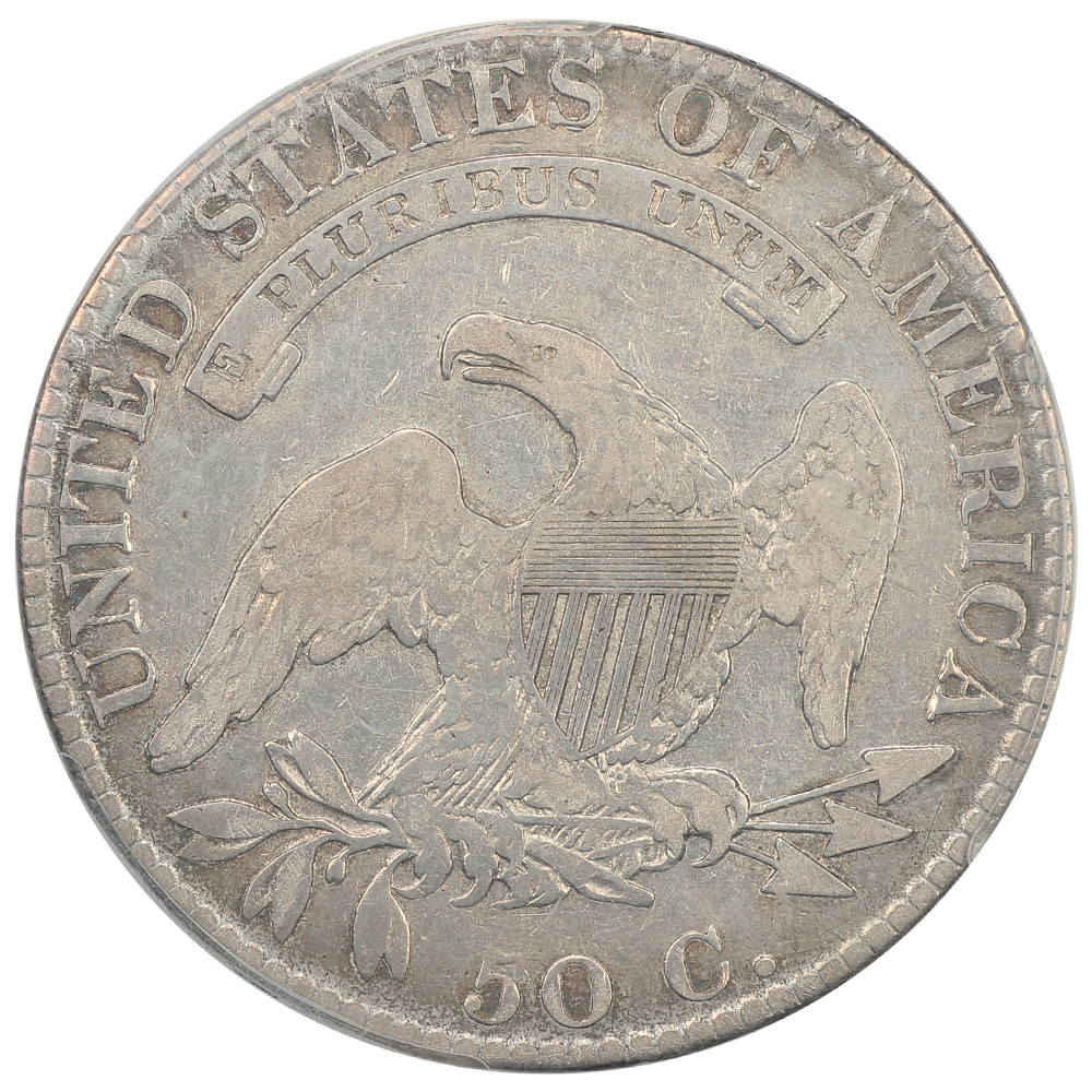 image for: 1820 Curl Base 2, Small Date 50c PCGS F15