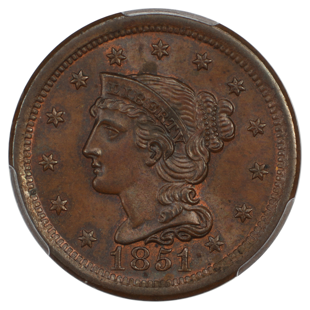 thumbnail for: 1851 1c PCGS MS64 BN