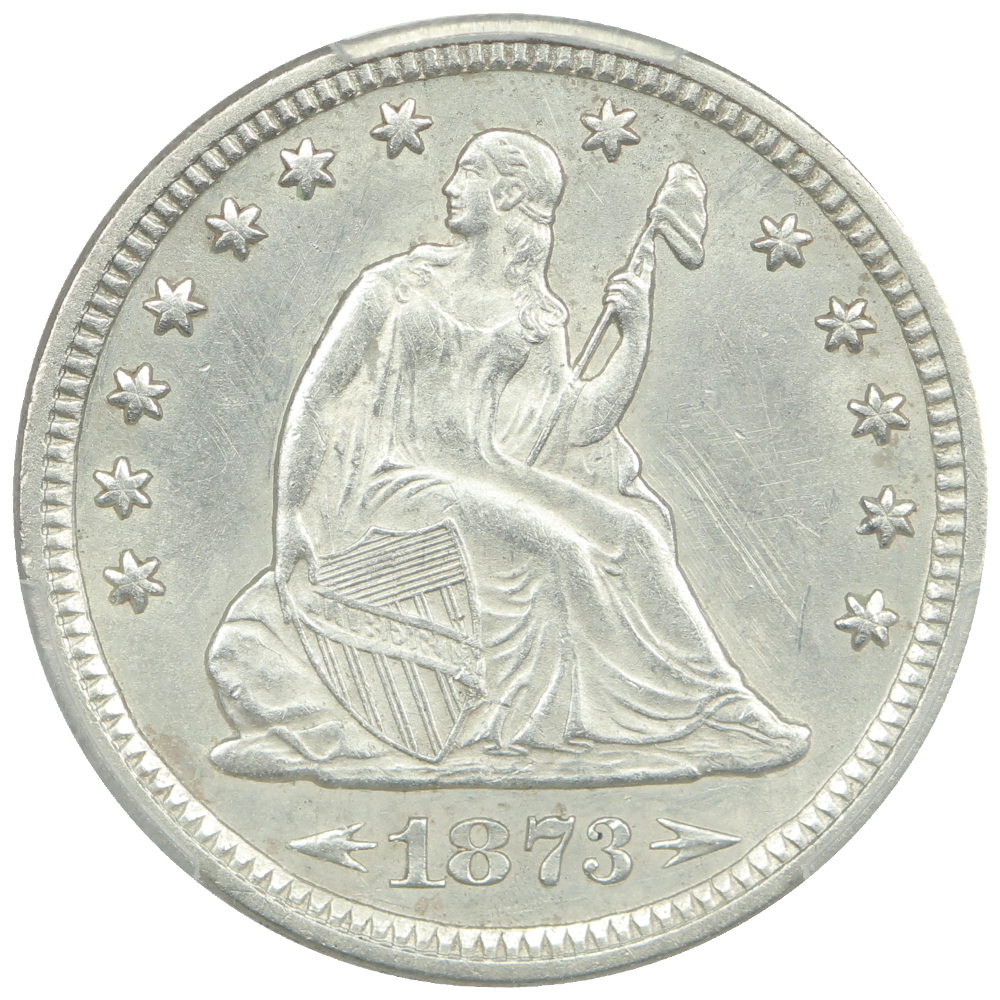 image for: 1873 Arrows 25c PCGS MS62