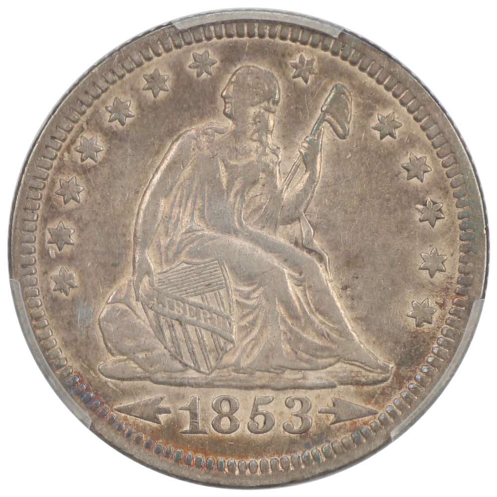 image for: 1853 Arrows & Rays 25c PCGS XF40