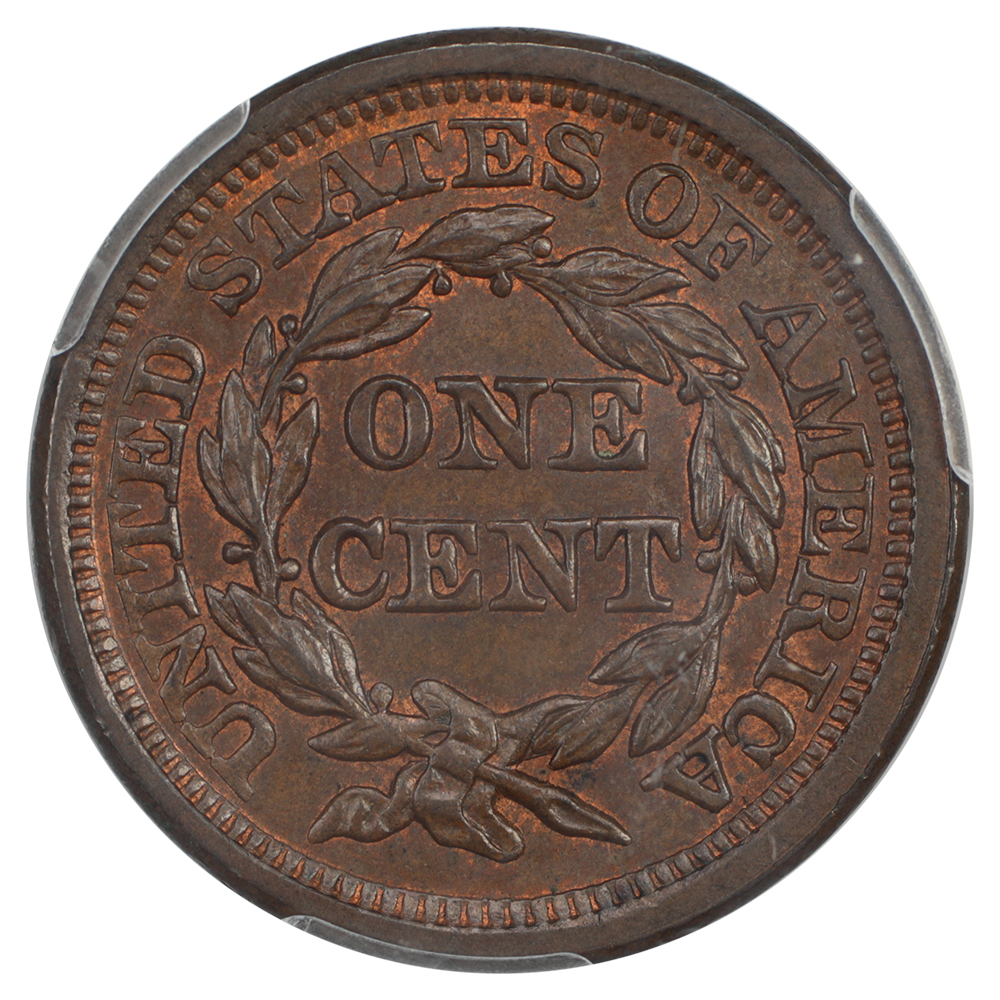 image for: 1857 Small Date 1c PCGS MS63 BN
