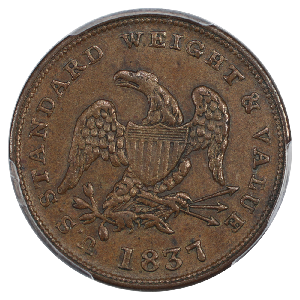image for: 1837 Half Cent of Copper, HT-73 Token PCGS AU58