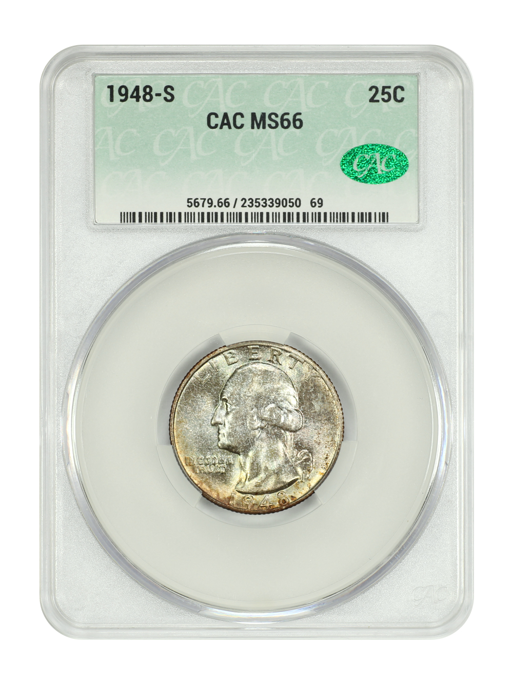 1948-S 25C CACG MS66