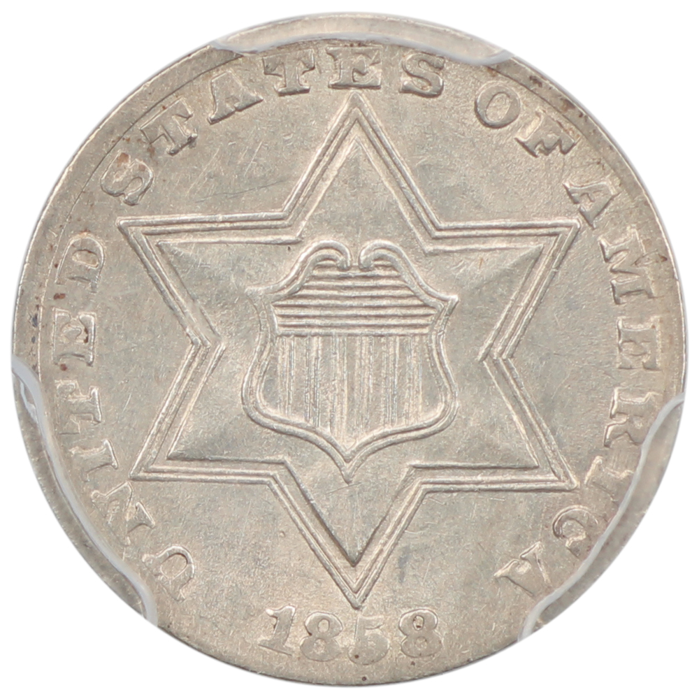 image for: 1858 3cS PCGS MS62