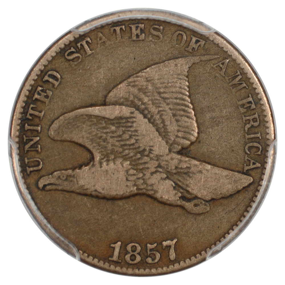 image for: 1857 Flying Eagle, Obverse of 1856, FS-401b, S-2 1c PCGS F15