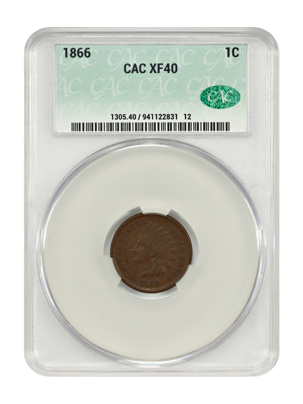 1866 1C CACG XF40