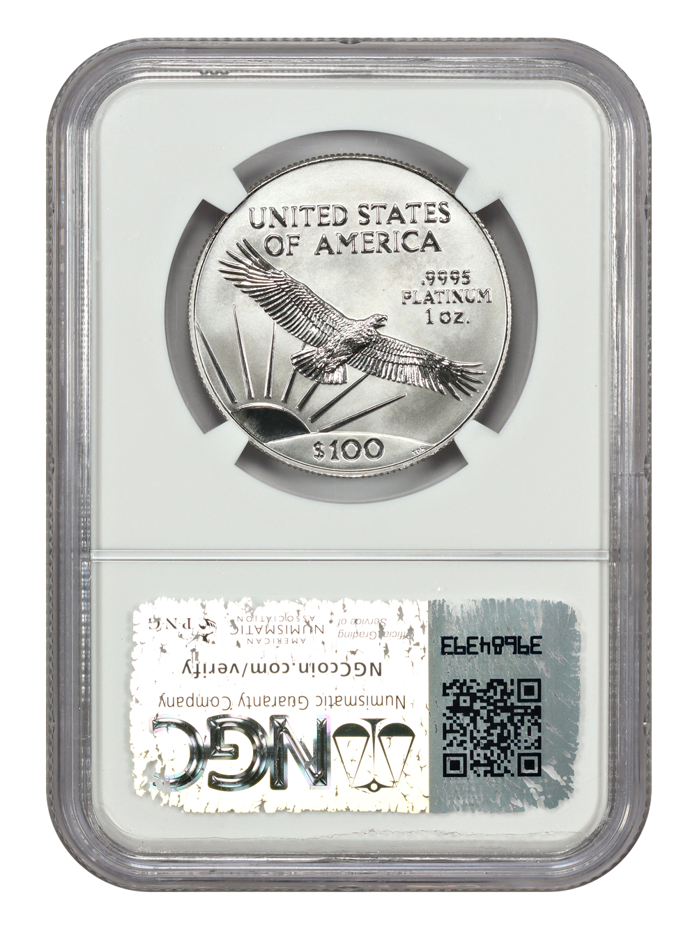image for: 1998 Platinum Eagle $100  NGC MS70